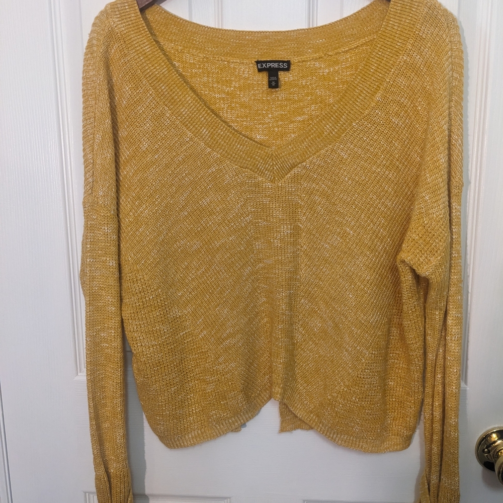Express Mustard Yellow Knit Sweater